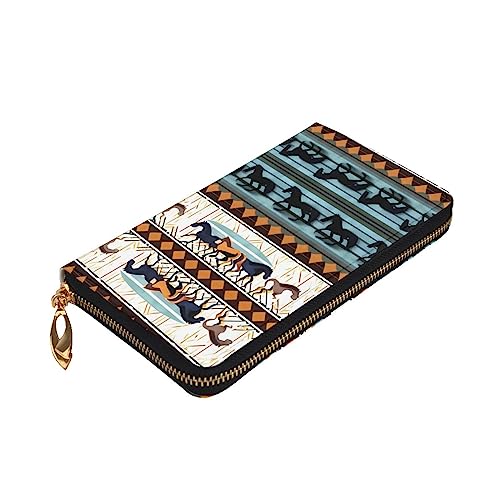 Portefeuille en cuir pour femme avec fermeture éclair noir à compartiments