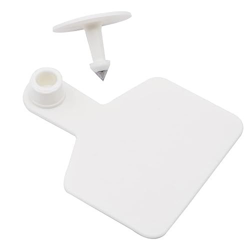 Etiquetas de oído en blanco de plástico para ganado, etiquetas de identificación de animales para ganado, vacas, cerdos, cerdos, ovejas, cabras (3 x