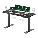 FLEXISPOT 63x28 Inch Large Dual Motor Electric Standing Desk, Black - Computer Desk with Memory Controller, Home Office Desk with Splice Board