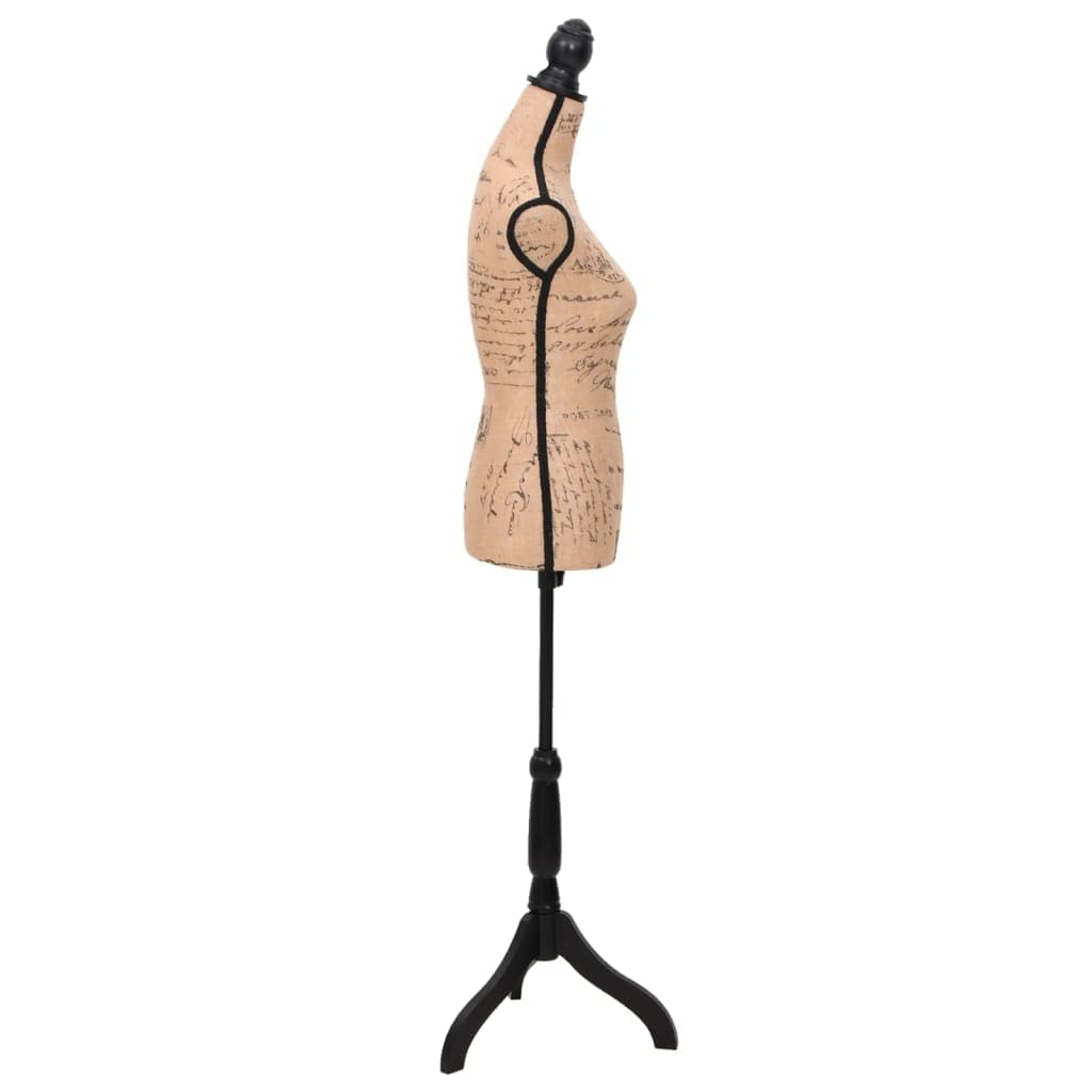 Buste de Couture Mannequin de Femme Marron et Noir Jute