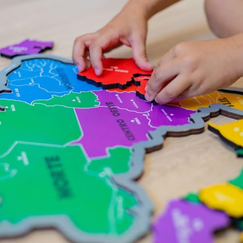 Quebra cabeça Mapa do Brasil Madeira com Capitais