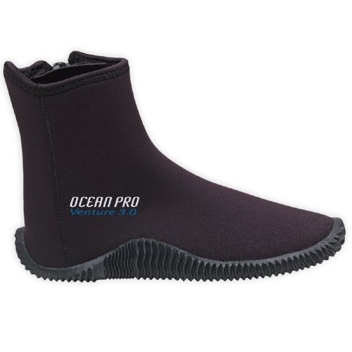 Ocean Pro New 3.0mm Venture Molded Sole Boots (Size 5) for Scuba Diving, Snorkeling & All Watersports with a Free Drawstring Mesh Collection Bag. a $12.95 Value