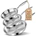 Terlulu Dreilagige Edelstahl-Bratpfannen-Set 20/26/30 cm – Edelstahlpfanne unbeschichtet & Induktionspfanne, PTFE/PFAS/PFOA-frei, Für Alle Herdarten, Schnellwärmend, Backofenfest & Spülmaschinenfest