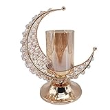 Hecho de metal y cristal con diseño de luna, listo para durar y un uso duradero. - Añade un toque elegante donde se muestra.