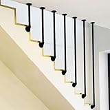 ❤ 【Maßgeschneiderte Größe】: Höhe: 30 cm ~ 150 cm verfügbar, Breite des Vierkantrohrs: 3 cm. Abstand von der Wand: 7 cm. (Messung: Abstand von der Oberfläche der Stufe bis zur Oberseite messen + 12 cm)