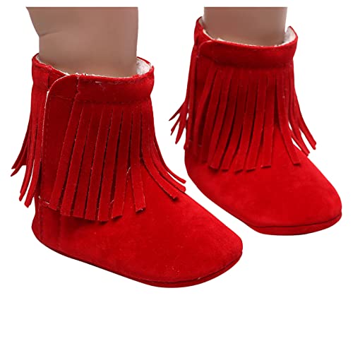 Toddler Girl Slippers Boots Infant Boots Baby Cotton Tassels First Girls Soft Warm Shoes Plush Walkers Snow Baby Shoes Baby Girls Boots Size 54