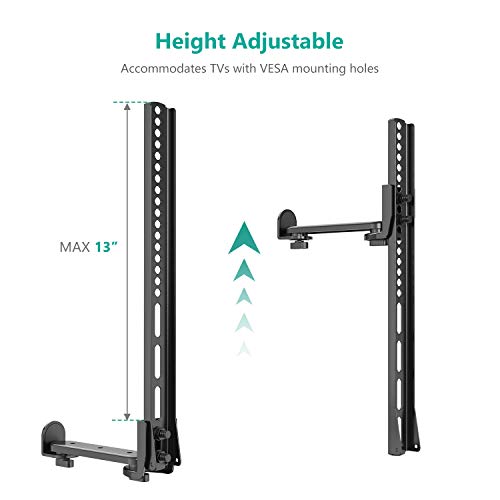 Wali Universal Sound Bar Mount Bracket For Mounting Above Or Under Tv With Non-Slip Base Holder Extends 1.6 To 7.2 Inch, Up To 33 Lbs. Soundbar (Sbr203), Black #TOP4