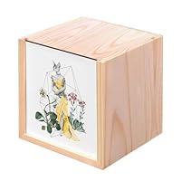 Wooden Box – Mannequin Cat 1930 Collage Art Surrealism Flowers (10 x 10 x 10 cm)