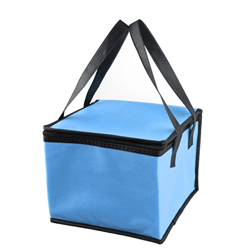 Ruilogod Outdoor Square Geformte Reißverschluss isoliert Nahrungsmittel Getränke Halter Griff Kühler Carry Lunch Bag Blau