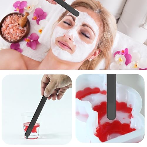 Image of 2pc silicone wax applicator Non-stick Waxing Applicator Hair Removal Sticks Applicator Spatula Reusable Hard Wax Scraper for Home Salon Body Use (2pc black)