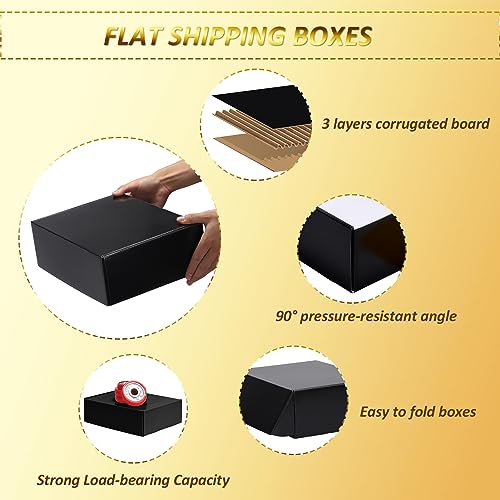 Image of HORLIMER 12x9x4 inches Shipping Boxes Set of 20, Black Medium Corrugated Cardboard Gift Mailer Box
