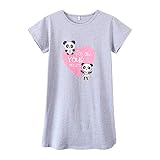 CYCHELRY Teen Girls Nightgowns-Loose Short Sleeve Sleepwear Cute Bear Nightdress Tween Pajamas Size