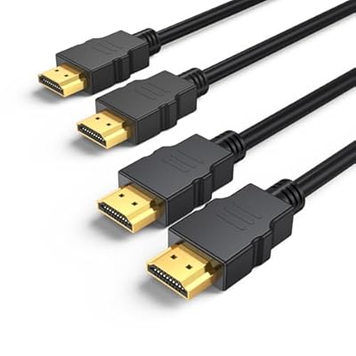 4K HDMI Cable 6FT 2-Pack, High Speed HDMI Cable Shielded Cord for Gaming Monitor Support 4K@60Hz, 2K@120Hz, Ethernet, HDR, 3D, ARC Compatible with Roku TV, Laptop, Monitor, PS5, Xbox, Blu-ray, HDTV