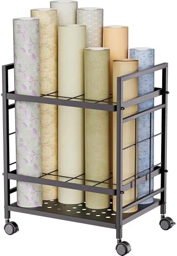 GIOTORENT Blueprint Storage Rack, Blueprint Holder with Wheels, U...