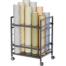 GIOTORENT Blueprint Storage Rack, Blueprint Holder with Wheels, Used for Storing Map/Poster/Blueprint/Architectural Construction Plan, 12 Slots, 2 Brakes, Silent Wheel for Home, Office, SchoolBlack
