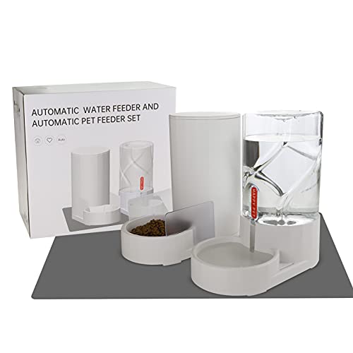 Cat Water Dispenser and Food Feeder Set,Upgrade Cat Dog Feeding Bowl and Pet Drinking Dispenser for Small Medium Cats… - Image 4