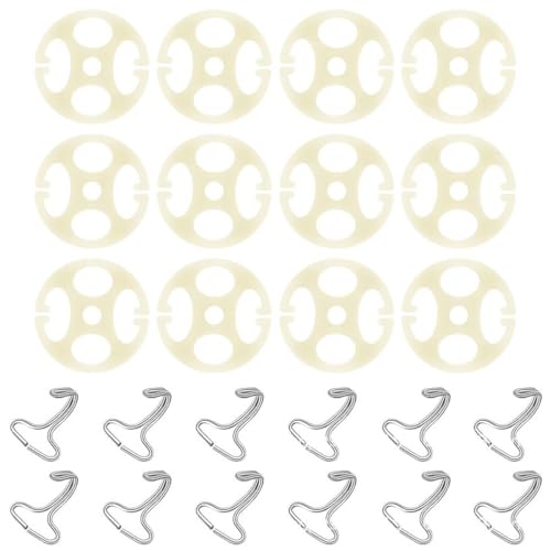 ZIMISI 24PCS Car Seat Cover Plum Plate Metal Hooks, Plastic Anti-Slip Car Seats Locking Clip Fixed Fastener Buckle, Universal Automotive Seat Cover Chucks Replacements Accessories (Beige)