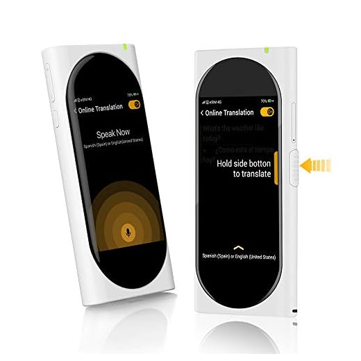 Langogo Genesis Portable Language Translator Device, 100+ Languages Pocket Translator, Real-time Voice Translator with Offline Translation, Built-in Data, 3.1inch Retina Display Traductor, White