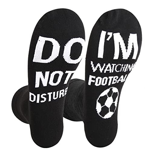 Dekzked Do Not Disturb I'm Watching Football Socks,Funny Socks Novelty Gifts for Men,Women,Teenager,Husband,Dad,Son,Football Lovers