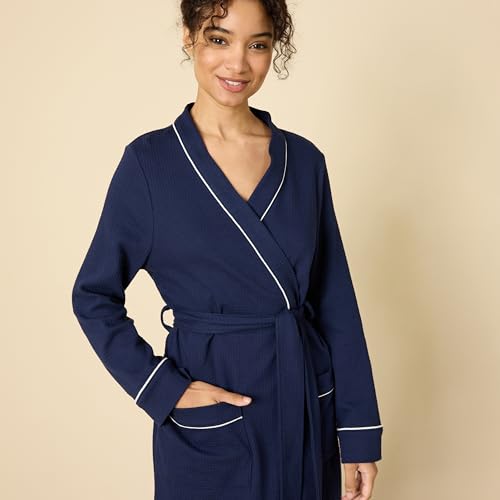 Image of Amazon Essentials Women's Lightweight Waffle Full-Length Bath Robe with Pockets (Available in Plus Size)