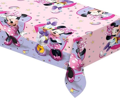 Procos 93833 Disney Minnie Junior Plastic Tablecloth (180x120 cm), pink