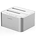 Produktbild FIDECO USB 3.0 Externe Festplatten Dockingstation, Aluminium Dual Bay HDD Docking Station Optimiert für HDD/SSD/SSHD or 2.5 und 3.5 Zoll SATA III Offline Klon[Unterstützt 2 x 16 TB (Silber) ]