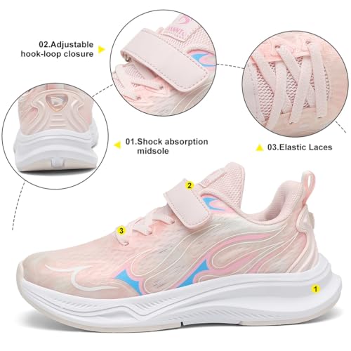 Dannto Boys Girls Sneakers Kids Shoes Lightweight Breathable Athletic Running Tennis Fitness Shoes Little Kid/Big Kid3