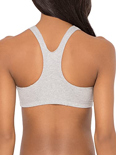 Fruit Of The Loom Women's Shirred Front Racerback Bra, White/Heather Grey/Black Hue, 36 #TOP5