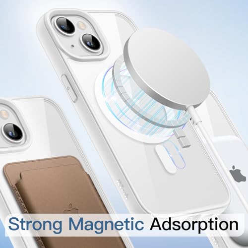 JETech Magnetic Case for iPhone 13 6.1-Inch Compatible with MagSafe, Shockproof Phone Bumper Cover, Solid Color Matte TPU Frame, Anti-Scratch Clear Back (Starlight) by JETech - Used condition - Image 4