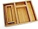 Lipper International 88005 Bamboo Wood Drawer Organizer Boxes, Assorted Sizes, 5-Piece Set