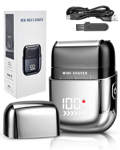 Lizoak Rasoir Électrique Homme, Mini Foil Shaver, IPX7 Étanche, 3 Lames Flottantes, USB-C Recharge, 150min Autonomie, Écran LED, Rasage Wet & Dry, Rasoir de...
