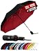 Repel Windproof Travel Umbrella with Teflon Coating (Black Red)