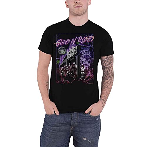 Guns N' Roses Herren Sunset Boulevard T-Shirt, Schwarz (Black Black), Large
