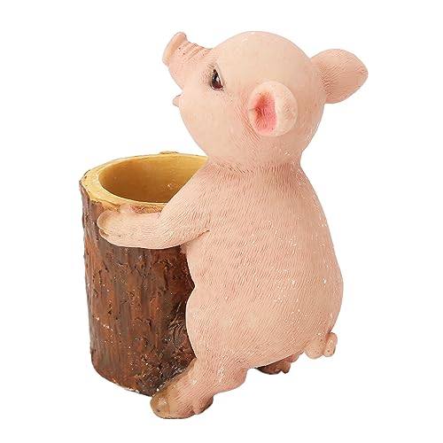 Aramox Pigne Statue Sweet Hand Paint Resin Pork Figure pour Le Jardin de Maison Décor à L'extérieur pour Les Jardinières Terrace Terrace ou Veranda Avant