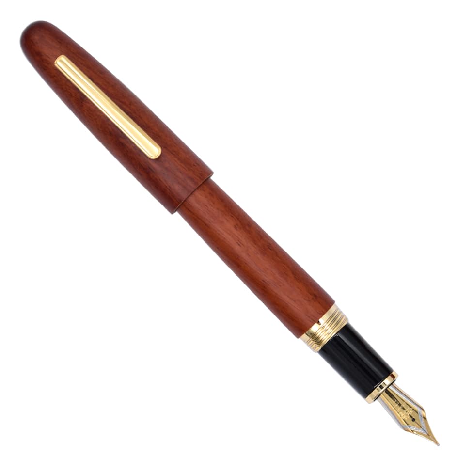 Ranvi Jinhao 9056 Natural Wooden Vintage Fountain Pen,Fine Nib,Rosewood