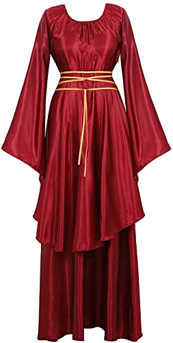 YAOBAOLE Robe sexy d'Halloween pour femme - Longue robe de cocktail pour femme - Costume de renaissance - Robe de soirée longue - Costume d'Halloween adulte - Noir, 02 rouge., S Cover