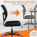 CLATINA Armless Home Office Chair, Small Ergonomic Mesh Back Desk Chair with Lumbar Support and Wheels, Adjustable Height 360° Swivel Rolling Computer Task Chair for Conference Waiting, Black