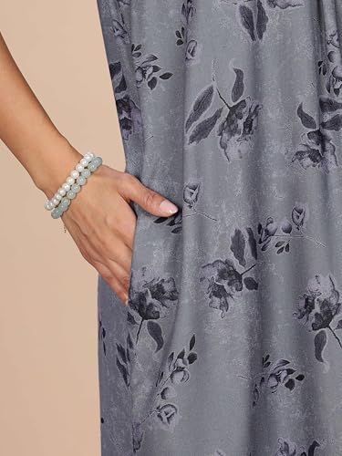 Image of 9shines Label Stylish Alpine Nighty Maxi for Women | Full Length Trendy Nightgown | Premium Nightdress | Nightwear | Embroidery Nighty with Pockets (2892)