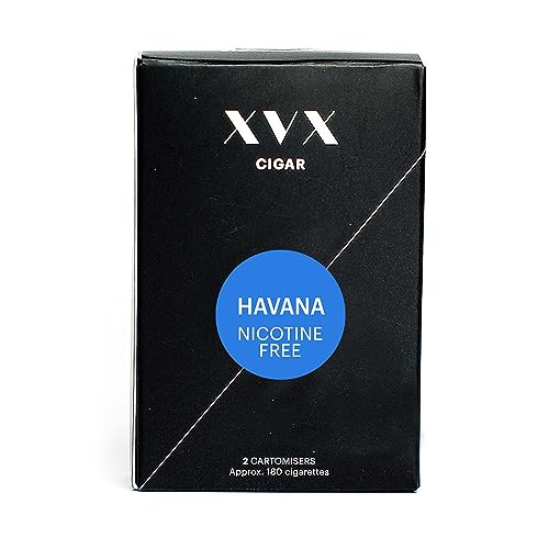 XVX Cigar Refill - Electronic Cigar Refill - Havana Cigar Flavour - 1800 Puffs Per 2 Pack - 900 Puffs Per Cartridge - E Cigarette - E Cigarettes Shisha - Nicotine Free