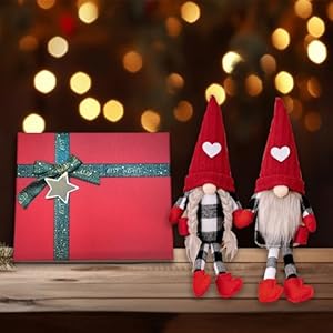 2pcs Home Decor Gnomes with Gift Box, Fall Decor Cute Gnome Suitable for Room, Office, Liveroom, Bedroom Decor, for Men & Women. First Choice for Birthday, Christmas, Fall Decorations., Red