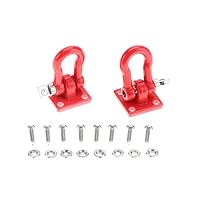 KooingTech RC Trailer Buckle, RC Schlossfalle, 2 Stück Abschlepphaken Haken Schnalle Winde SchäKel ZubehöR für Climbing Crawler(Rot)