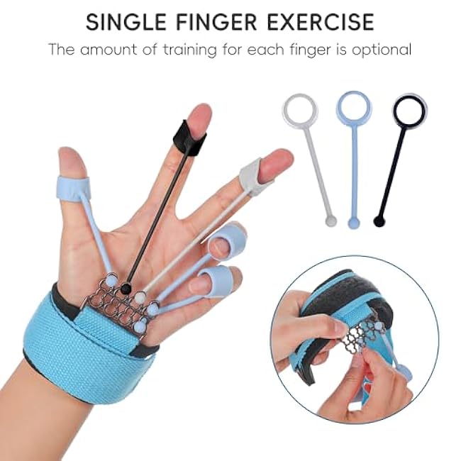Finger Strengthener Band Exerciser Trainer ,Finger Resistance Band for Hand Grip Strength Forearm Stretching Rehabilitation Fitness Assist for Arthritis, Carpal Tunnel for Muscle Building and Injury Recovery.