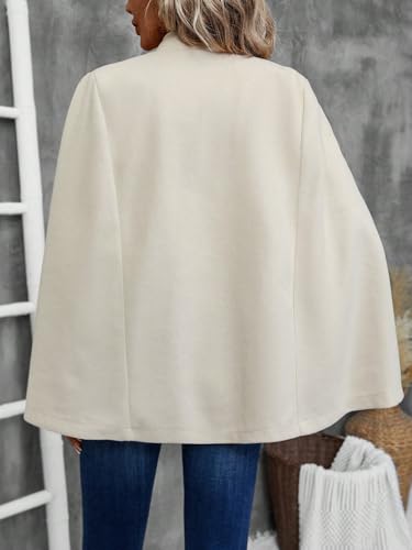 Women's 2024 Winter Fashion Coats Solid Color Elegant Knit Cape Coat3