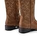 DREAM PAIRS Women's Cowboy Cowgirl Boots Embroidered Square Toe Mid Calf Western Boots Fashion Dress Chunky Low Heel Shoes for Theme Party Country Concert,Size 8,Brown,DWUMMB2516