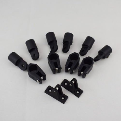 Wangyihan Boat Fittings Hardware Set 7/8" Black - 12 PCS for 3 Bow Bimini Top Good