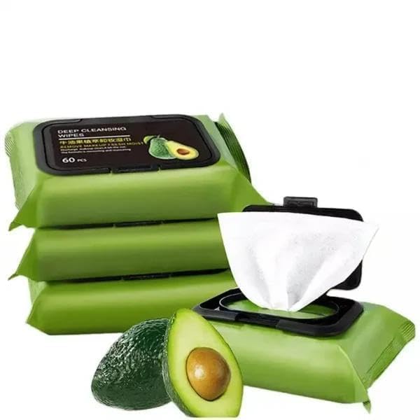KARIHA Deep Cleaning Makeup Remover Wipes Cleansing Face Wipes Daily Cleansing Facial Avocado Lazy Face Cleanser Makeup Remover (1 Pack)-image-2