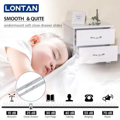 LONTAN 1 Pair Undermount Soft Close Drawer Slides 12 Inch Full Extension Drawer Glides with 3D Adjustable Lock Device and Rear Mounting Brackets,Concealed Bottom Mount Rails 100 LB Capacity by LONTAN - Image 6