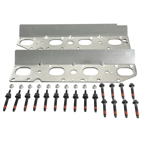 Exhaust Manifold Gasket with Bolt & Nuts Set fit for Dodge Ram 1500 2500 3500 Jeep Charger Grand Cherokee 5.7L V8 2009-2020 6507746AA 6505316AA Cover