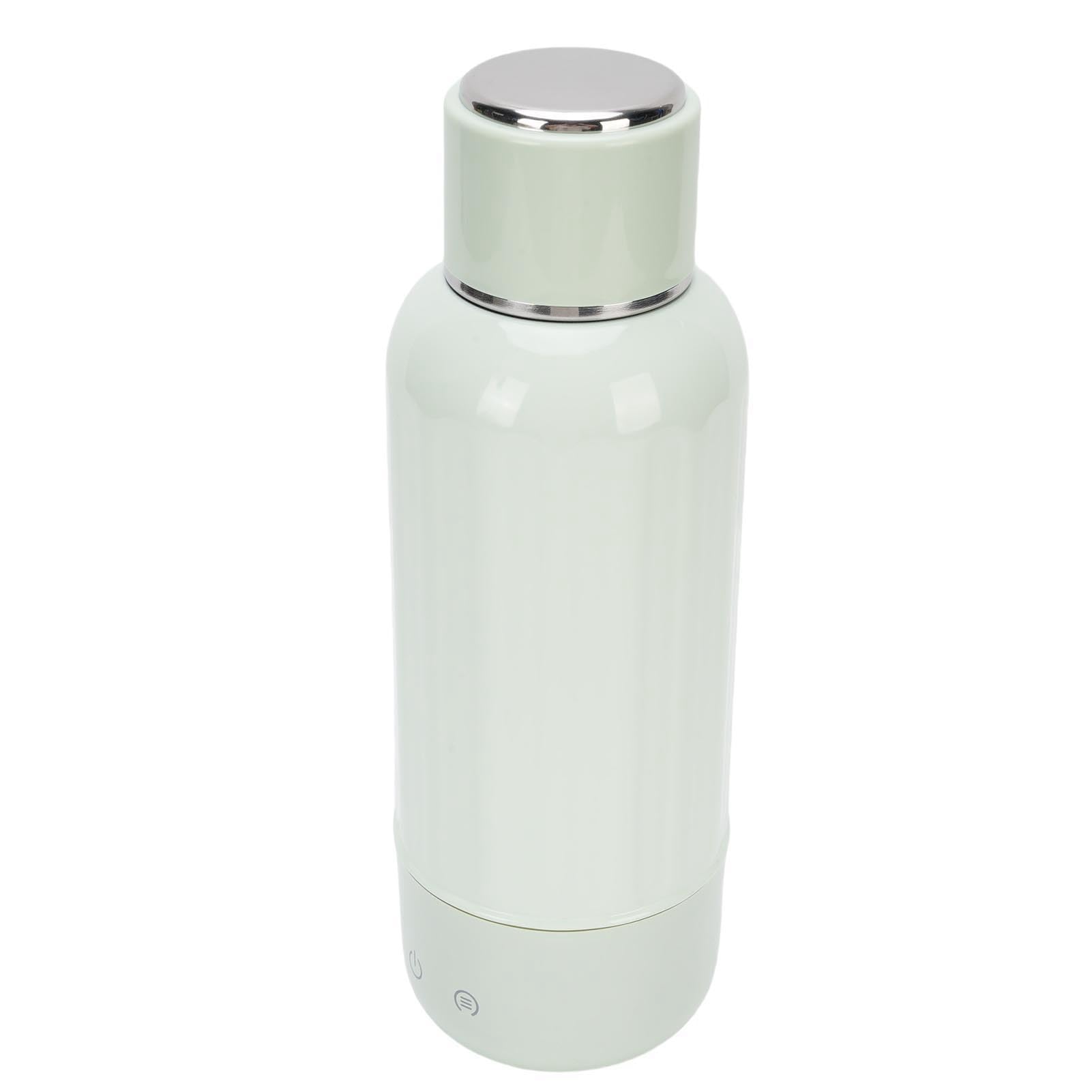 Luqeeg Hervidor Eléctrico de Coche de Acero Inoxidable 304 de 500 Ml, Caldera de Agua Portátil para Viajes, Calentador de Agua Caliente Inalámbrico Recargable con 5 Controles de Temperatura, Ideal