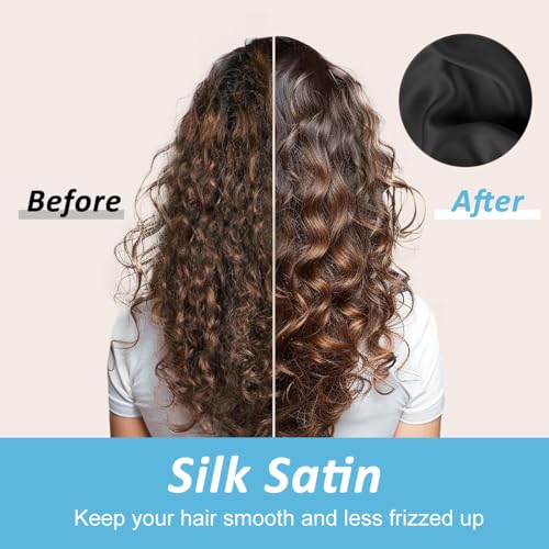 Image of SANNIDHI Sleeping Cap for Women Bamboo Fiber Silk Hair Care Cap for Sleeping Stretchy Postpartum Hair Wrap Cap for Long Hair